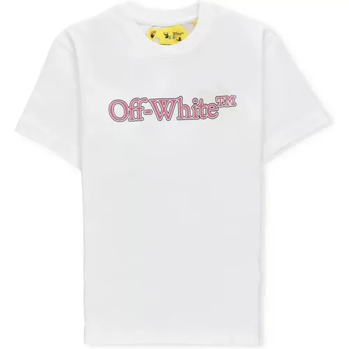 Mädchen Baumwoll Logo T-shirt Weiß Off - Off White - Modalova