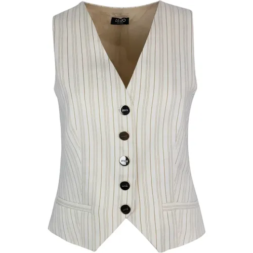 Striped Linen Blend Jacket , female, Sizes: M, S - Liu Jo - Modalova