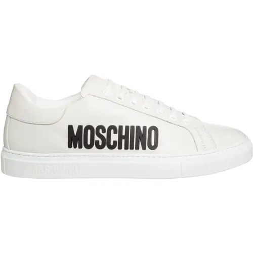 Serena Leather Sneakers , male, Sizes: 6 UK - Moschino - Modalova