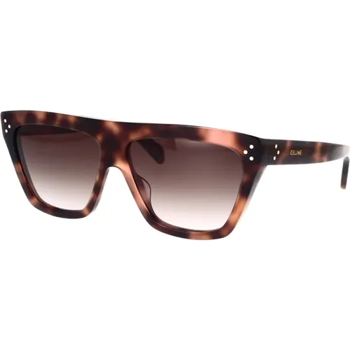 Square Sunglasses in Havana-Rose with Gradient Lenses , female, Sizes: 56 MM - Celine - Modalova