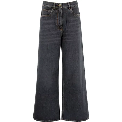 Weitbeinige High-Waist-Denim-Jeans , Damen, Größe: W25 - ETRO - Modalova