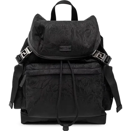Backpack with logo , male, Sizes: ONE SIZE - Versace - Modalova
