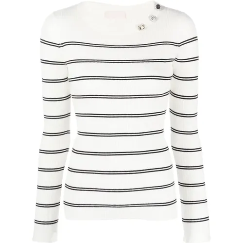 Striped Appliqué Sweater , female, Sizes: M - Liu Jo - Modalova