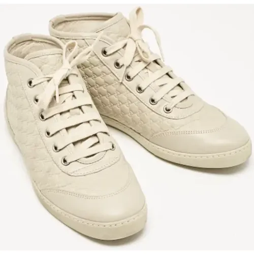 Pre-owned Leather sneakers , female, Sizes: 4 UK - Gucci Vintage - Modalova