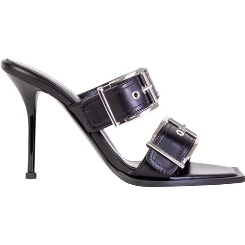 Heeled Buckle Sandals , female, Sizes: 3 UK, 4 UK - alexander mcqueen - Modalova