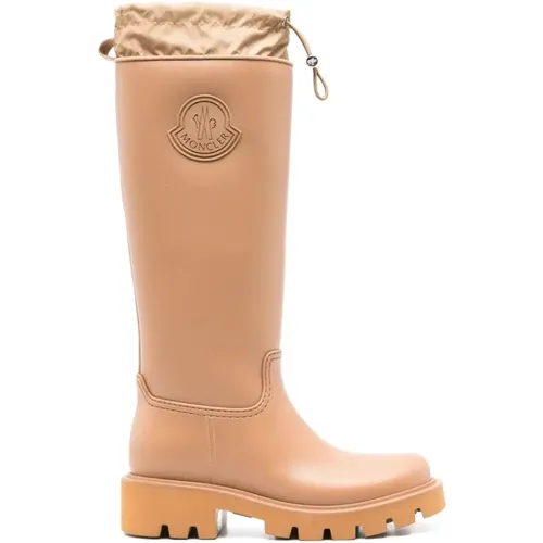 Braune Wasserdichte Kniehohe Kickstream Stiefel , Damen, Größe: 36 EU - Moncler - Modalova