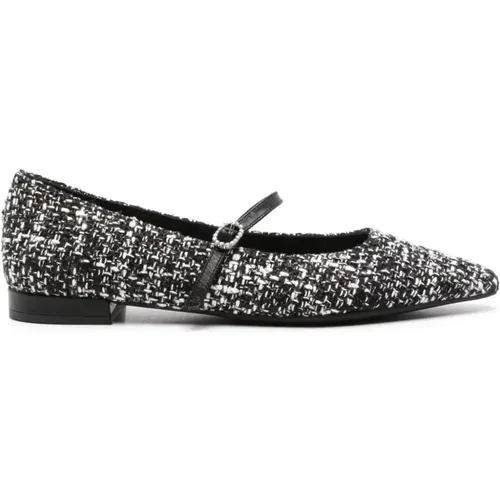 Tweed Ballet Flats Buckle-Strap , female, Sizes: 4 1/2 UK, 7 UK, 3 UK - Roberto Festa - Modalova