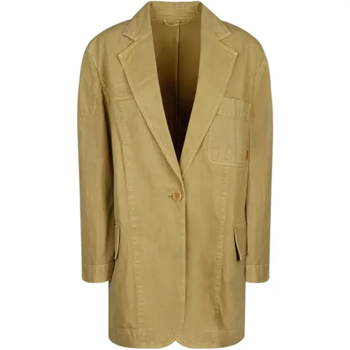 Mustard Oversized Shirt-Style Jacket , female, Sizes: S, XS - Max Mara - Modalova