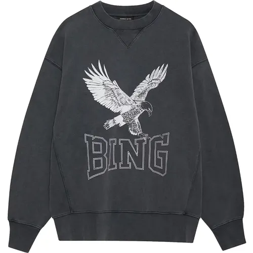 Cool Print Sweatshirt Black Washed - Anine Bing - Modalova