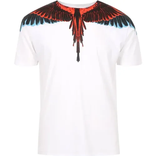 T-Shirts und Polos mit Multicolor Flügeldruck , Herren, Größe: 2XL - Marcelo Burlon - Modalova