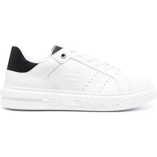 Weiße Leder Freizeit Low Top Sneakers , Herren, Größe: 45 EU - Baldinini - Modalova