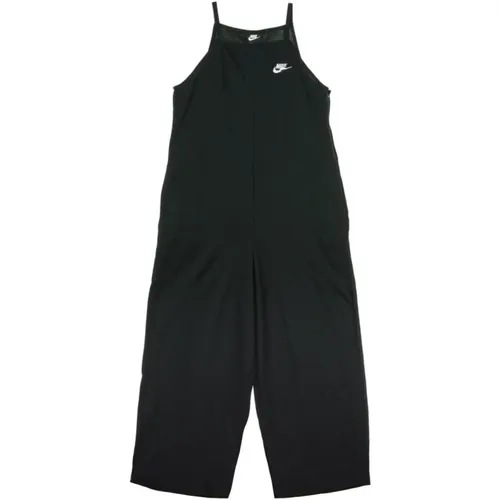 Schwarz/Weiß Jersey Jumpsuit , Damen, Größe: XS - Nike - Modalova