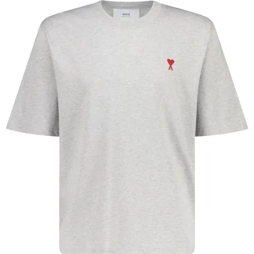 Logo Embroidered Oversized T-Shirt , male, Sizes: 2XL, L - Ami Paris - Modalova