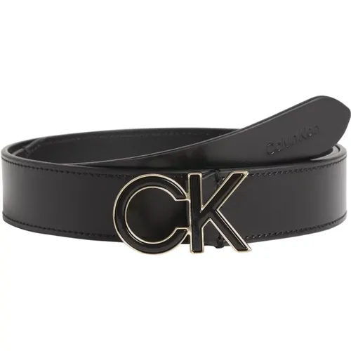 Leather Belt with Re-Lock Closure , female, Sizes: 75 CM - Calvin Klein - Modalova