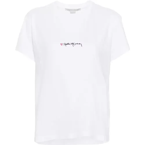 Weiße Herz Creweck T-shirts und Polos , Damen, Größe: L - Stella Mccartney - Modalova