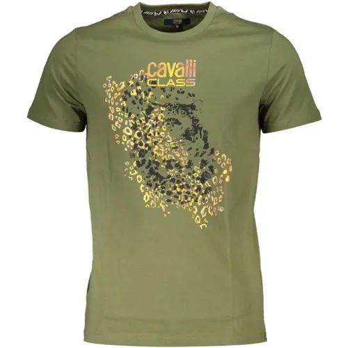 Cotton Printed Logo T-Shirt , male, Sizes: 2XL, L, XL - Cavalli Class - Modalova