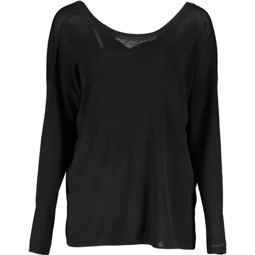 Wool Round Neck Sweater Logo , female, Sizes: S - Gant - Modalova