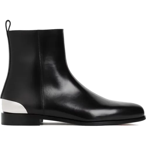 Silver Leather Boots , male, Sizes: 10 UK, 6 UK - alexander mcqueen - Modalova