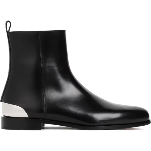 Silver Leather Boots , male, Sizes: 7 UK, 8 UK, 6 UK - alexander mcqueen - Modalova