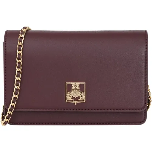 Burgundy Shoulder Bag Elegant Autumn/Winter , female, Sizes: ONE SIZE - Elisabetta Franchi - Modalova