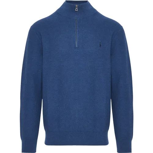 Baumwoll-Halb-Zip-Sweatshirt , Herren, Größe: XL - Ralph Lauren - Modalova