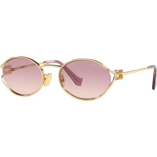 Gold/Rosa Sonnenbrille SMU 52Ys , Damen, Größe: 54 MM - Miu Miu - Modalova