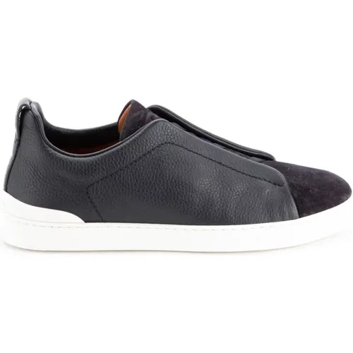 Grey Triple Stitch Low Top Sneakers , male, Sizes: 6 1/2 UK, 5 1/2 UK, 11 1/2 UK, 7 1/2 UK - Ermenegildo Zegna - Modalova