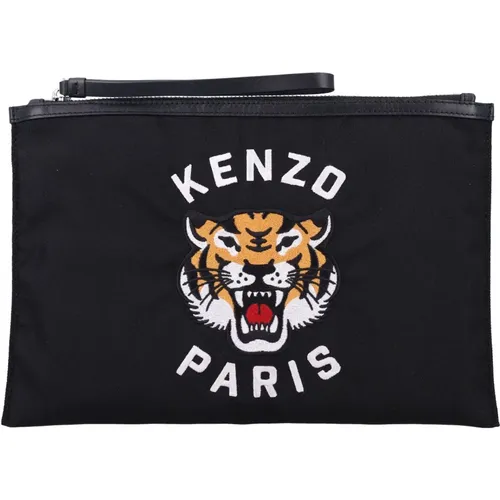 Schwarze Tiger Clutch Handtasche - Kenzo - Modalova