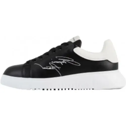 Schwarze Ledersneakers X4X264Xm , Herren, Größe: 39 EU - Emporio Armani - Modalova