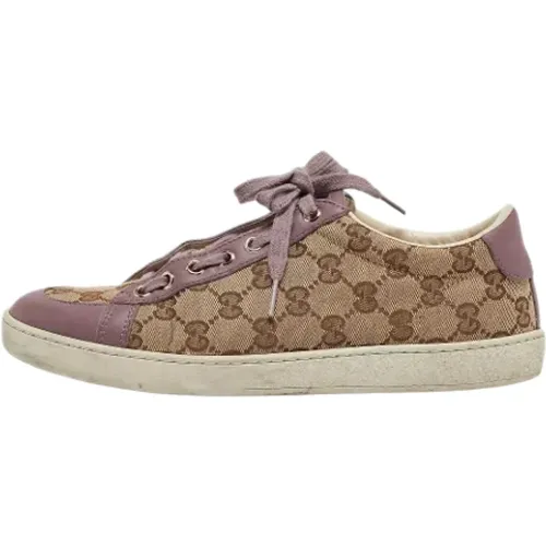 Pre-owned Canvas sneakers , female, Sizes: 4 1/2 UK - Gucci Vintage - Modalova