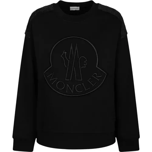 Logo Patch Sweatshirt , female, Sizes: XS - Moncler - Modalova