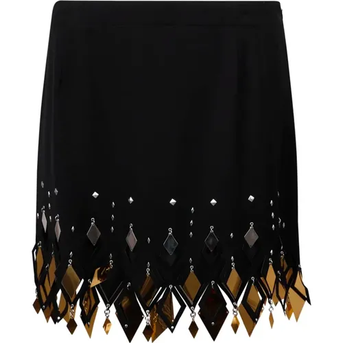 Embellished Cut-Out Crepe Miniskirt , female, Sizes: S, XS - Paco Rabanne - Modalova