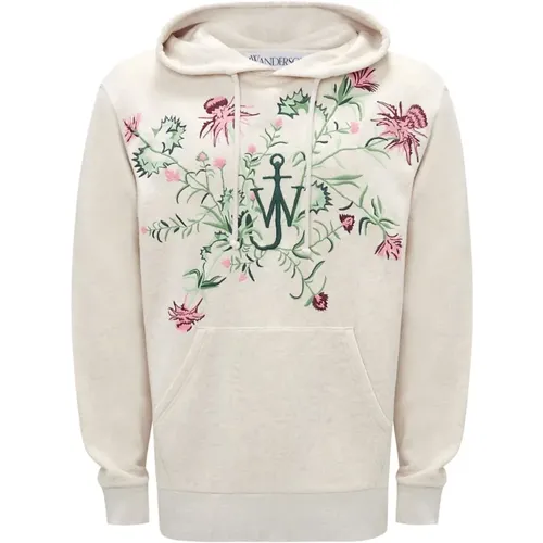 Floral Embroidered Hooded Sweater , male, Sizes: S, M - JW Anderson - Modalova