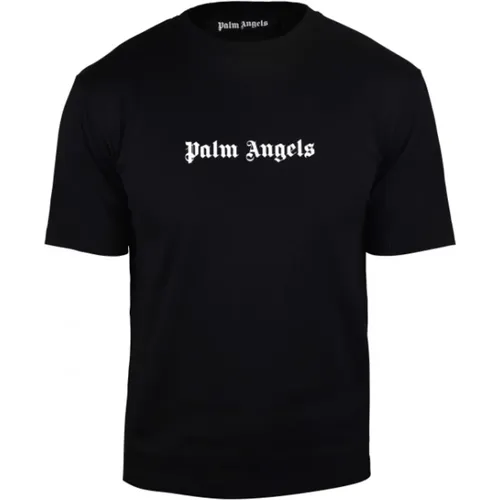 Logo Print Short Sleeve T-shirt , male, Sizes: L, XL - Palm Angels - Modalova