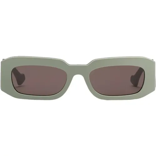 Quadratische Unisex-Sonnenbrille in Salbei mit Braunen Gläsern , unisex, Größe: 54 MM - Gucci - Modalova