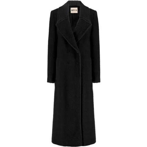 Long Double Breasted Coat with Back Slit , female, Sizes: XS, 2XS - Aniye By - Modalova