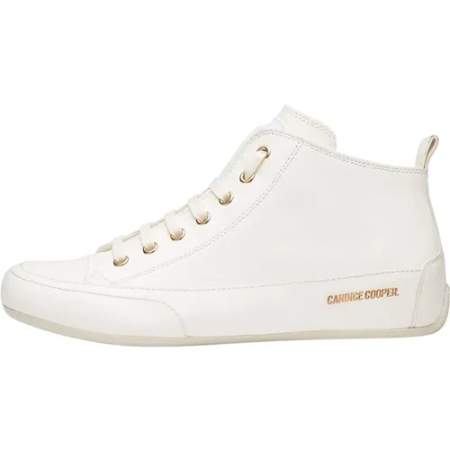 Weiße Leder-Mid-Top-Sneakers , Damen, Größe: 36 1/2 EU - Candice Cooper - Modalova