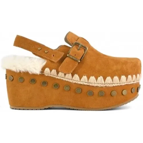 Caramel Coffee Back Strap Clogs , female, Sizes: 3 UK, 5 UK, 7 UK, 4 UK - Mou - Modalova