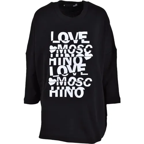 Gray Sweatshirt for Women , female, Sizes: L, M, S - Love Moschino - Modalova