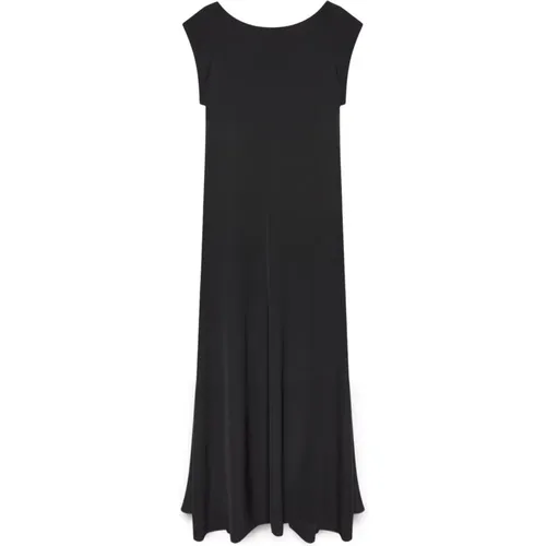 Schwarzes Kleid Doppel-Look Kapuze Halskette , Damen, Größe: XL - Fiorella Rubino - Modalova