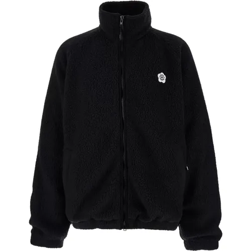 Schwarze Fleece Mäntel , Herren, Größe: S - Kenzo - Modalova