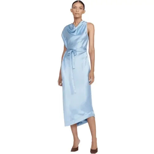 Troupe Satin Asymmetrisches Midi-Kleid , Damen, Größe: 2XS - Staud - Modalova