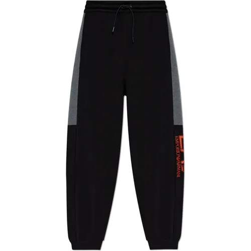 Sweatpants mit gesticktem Logo , Herren, Größe: L - Emporio Armani EA7 - Modalova