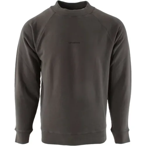 Herren Grauer Pullover mit gebürstetem emerized diagonalem Fleece , Herren, Größe: S - C.P. Company - Modalova