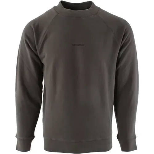 Men`s Grey Sweater with Brushed Emerized Diagonal Fleece , male, Sizes: S - C.P. Company - Modalova