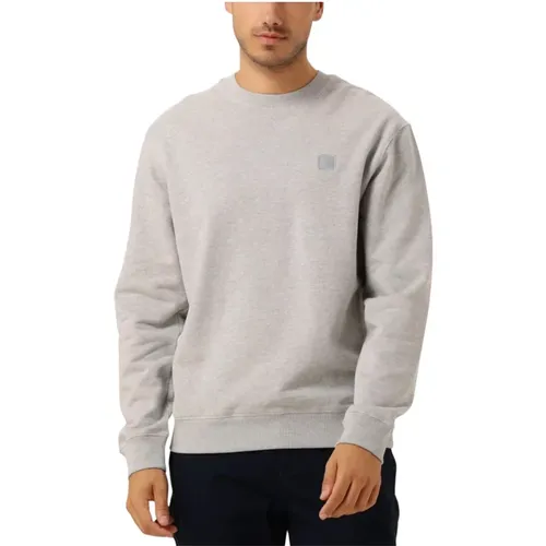 Logo Sweatshirt Upgrade Stilvoll Graue Baumwolle , Herren, Größe: L - Scotch & Soda - Modalova