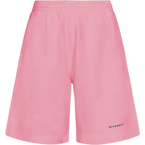 Herren Baumwolle Rosa Elastische Taille Shorts , Herren, Größe: M - Givenchy - Modalova