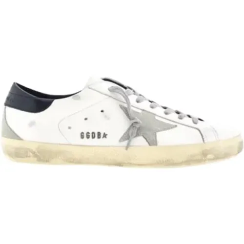 Black Heel SuperStar Sneakers Vintage Style , male, Sizes: 8 UK - Golden Goose - Modalova