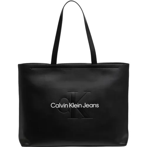 Stylish Tote Bag with Zip Closure , female, Sizes: ONE SIZE - Calvin Klein Jeans - Modalova