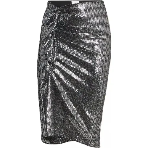 Silver Sequin Ruched Stretch Skirt , female, Sizes: S - Isabel Marant Étoile - Modalova